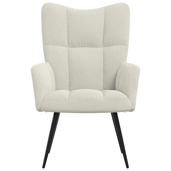 vidaXL Релаксиращ стол, кремавобял, кадифе