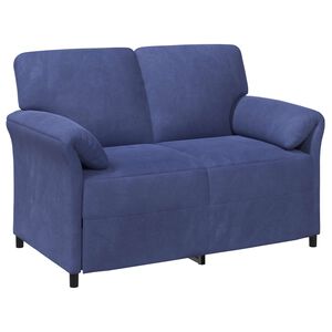 vidaXL Двуместна софа Полицейско синьо 138 x 83 x 95 см Кадифе