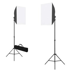 vidaXL Професионални студийни лампи, 2 бр, 40x60 см, стомана, черни