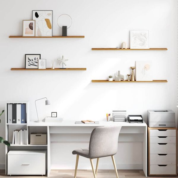 vidaXL Стенен рафт с рафт 4 pcs Бежово 115 x 9 x 3 cm Инженерно дърво