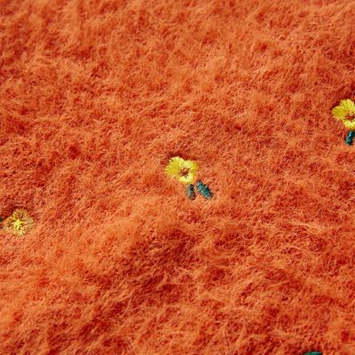 Детски плетен пуловер, опушено оранжев, 92