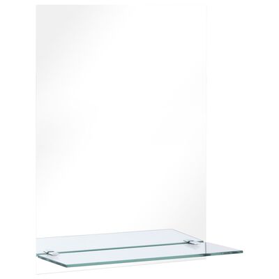 vidaXL Стенно огледало с рафт, 40x60 см, закалено стъкло
