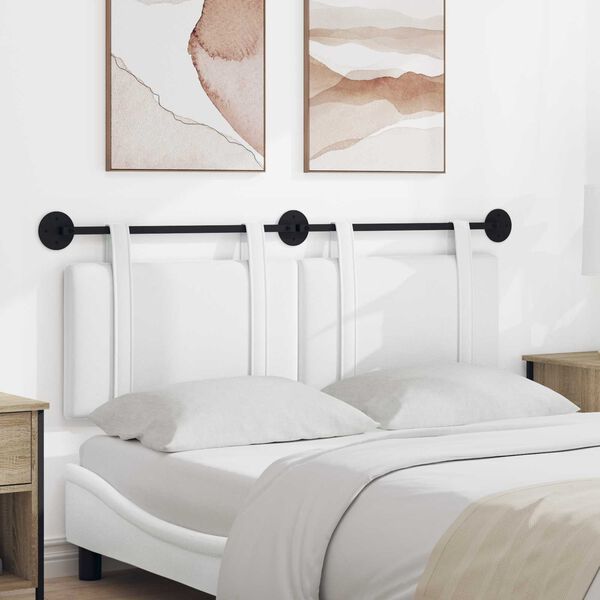 vidaXL Висяща табла Монтиране на стена Бял 130 x 55 x 5 см текстил