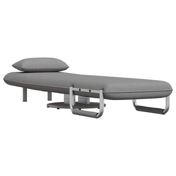 vidaXL Въртящ се разтегателен фотьойл, светлосив, текстил