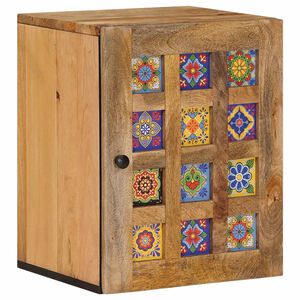 vidaXL Окачен шкаф за баня Естествен 38 x 33 x 48 см