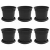 vidaXL Саксии за растения 6 pcs Черно &Oslash; 15 x 12 cm Пластмаса