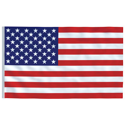 vidaXL Флаг на САЩ и алуминиев флагщок, 6,2 м