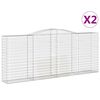vidaXL Габионни кошници арка 2 бр 400x50x160/180 см поцинковано желязо