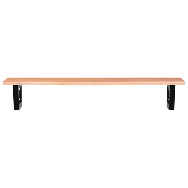 vidaXL Стенен рафт за мивка, стомана и масивно дърво дъб