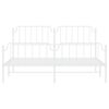 vidaXL Метална рамка за легло с горна и долна табла, бяла, 180x200 см
