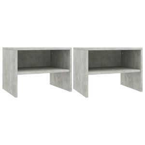 vidaXL Нощни шкафчета, 2 бр, бетонно сив, 40x30x30 см, инженерно дърво