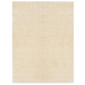 vidaXL Килим за площ с дълъг косъм Крем 120 x 160 cm Полиетилен