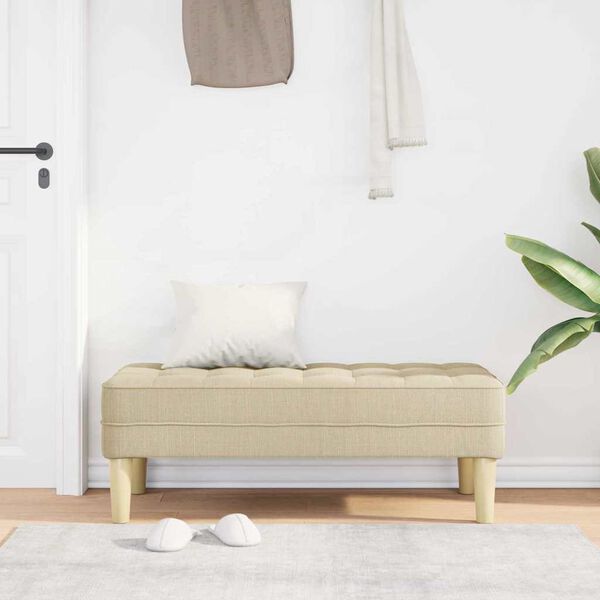 vidaXL Пейка Крем 113 x 57 x 39 см текстил