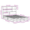 vidaXL Легло с етажерка за книги, без матрак, 120x200 см, дърво масив