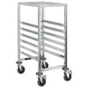 vidaXL Количка за тави с 6 GN контейнера, 39x55x87 см, неръждаема стомана