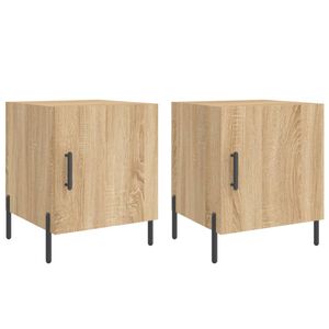 vidaXL Нощни шкафчета 2 бр дъб сонома 40x40x50 см инженерно дърво