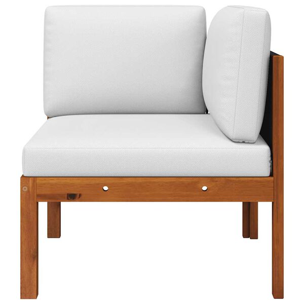 vidaXL Градински ъглов диван с възглавници, дърво, акация и въже