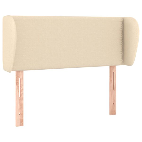 vidaXL Горна табла за легло с уши, кремава, 83x23x78/88 см, плат