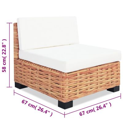 vidaXL Комплект мека мебел, 18 части, естествен ратан