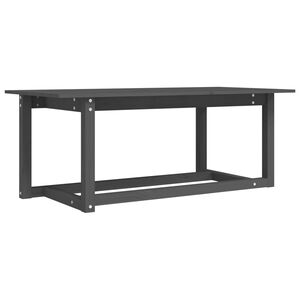 vidaXL Кафе маса, сива, 110x55x45 см, борово дърво масив