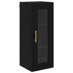 vidaXL Стенен шкаф Черния дъб 34,5 x 34 x 90 см