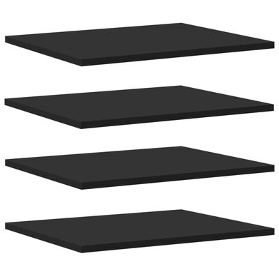 vidaXL Рафтове за етажерка, 4 бр, черни, 40x50x1,5 см, ПДЧ