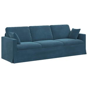 vidaXL Диван Синьо 228 x 78 x 80 см Кадифе