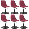 vidaXL Въртящи се трапезни столове, 6 бр, виненочервени, кадифе