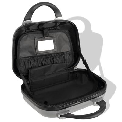 vidaXL Комплект от 4 броя твърди куфари на колелца, сребристи