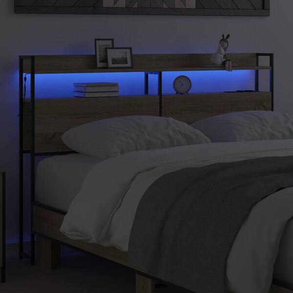 vidaXL Табла за съхранение с рафт дъб сонома 120 cm Инженерно дърво