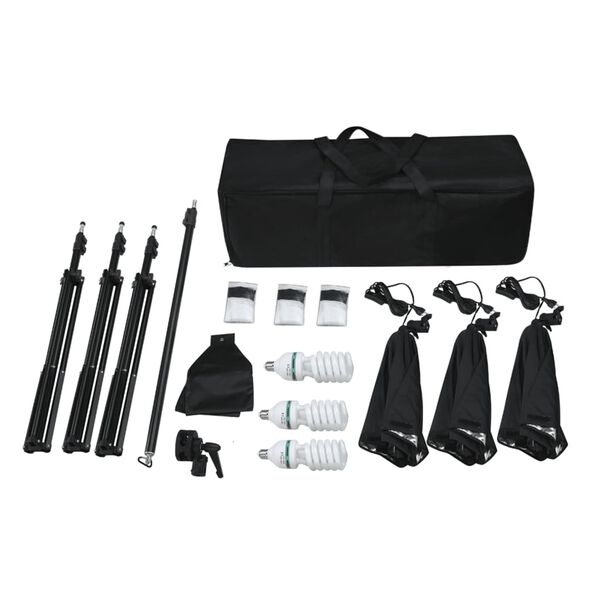 vidaXL Фотографски комплект за студио със софтбокс осветление и фон