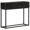 vidaXL Конзолна маса, 90x30x76 cм, мангово дърво масив и желязо
