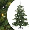 vidaXL Изкуствено коледно дърво с хингед Зелен 150 cm PVC и стомана