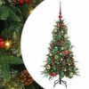 vidaXL Изкуствено коледно дърво с хингед Зелен 120 cm PE и PVC