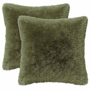 vidaXL Калъфка за възглавница 2 pcs HEERLEN Зелено 30 x 30 cm ПВ флийс