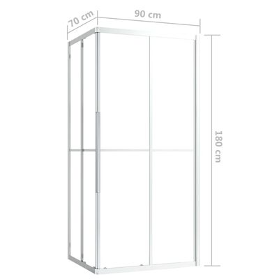 vidaXL Душ кабина, ESG стъкло, 90x70x180 см