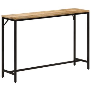 vidaXL Конзолна маса, 110x30x75 cм, мангово дърво масив и желязо