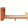 vidaXL Легло с етажерка за книги, без матрак, 135x190 см, бор масив