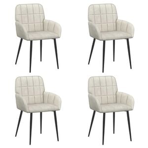 vidaXL Обедени столове 4 pcs Кадифе Кремаво 57 х 50 х 85 см