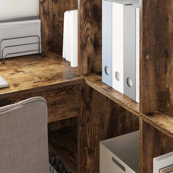 vidaXL Ъглово бюро Димян дъб 101,5 x 149,5 x 149,5 см Инженерно дърво