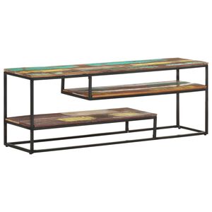 vidaXL ТВ шкаф, 130x30x45 см, регенерирано дърво масив