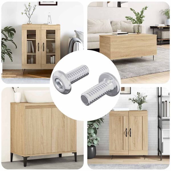 vidaXL Винт с глава 2 pcs Сребрист М6 x 15 мм Стомана