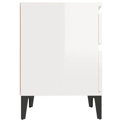 vidaXL Нощно шкафче, бял гланц, 40x35x50 см