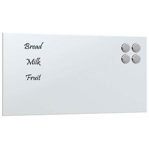 vidaXL Магнитна дъска за стена, бяла, 40x20 см, закалено стъкло