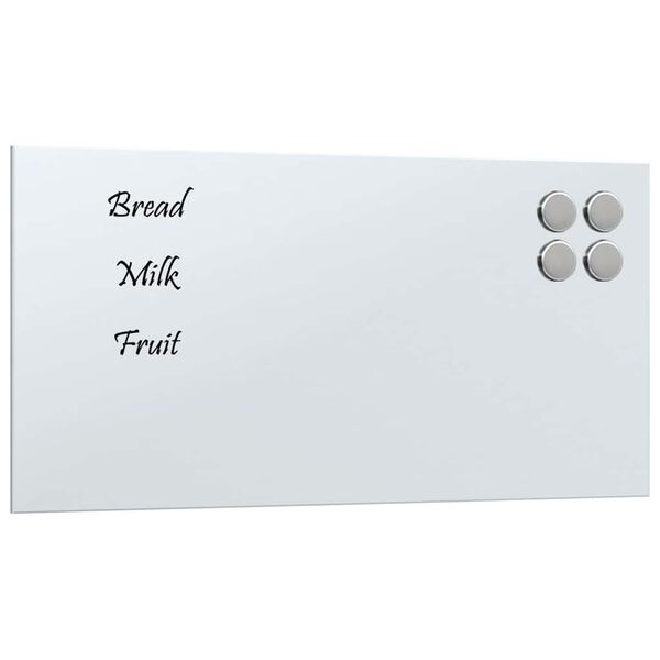 vidaXL Магнитна дъска за стена, бяла, 40x20 см, закалено стъкло