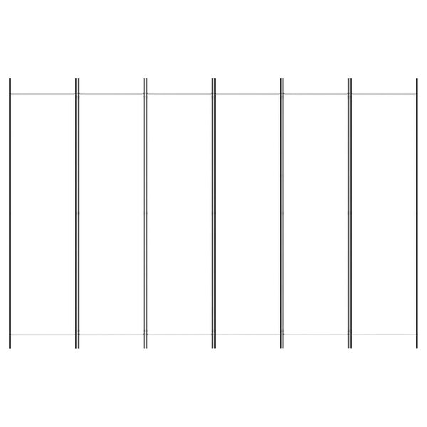 vidaXL Параван за стая, 6 панела, бял, 300x200 см, текстил