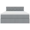 vidaXL Легло с място за съхранение и LED Светлосиво 140 x 190 cm