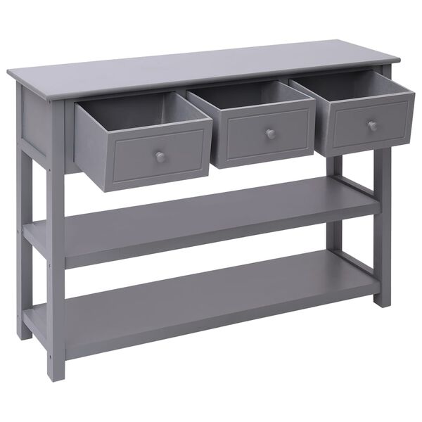 vidaXL Сайдборд, сив, 108x30x76 cм, дърво пауловния масив