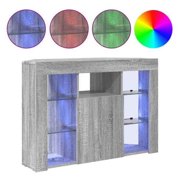 vidaXL Ъглов кабинет за LED телевизор Сив Сонома 100x40x68см