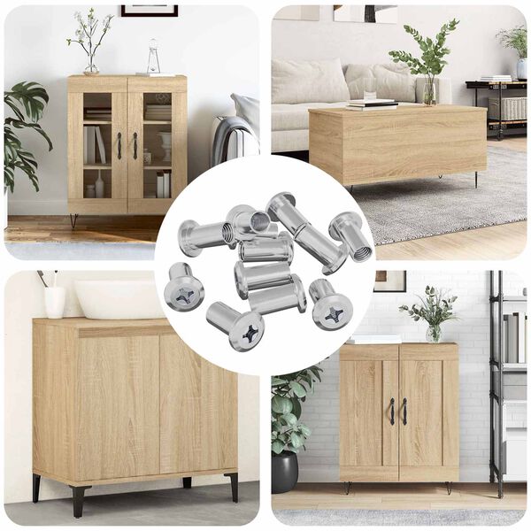 vidaXL Гайка с заключване 2857 pcs Никел Стомана